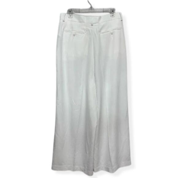 ASOS Design Palazzo Flowy Pants High Rise 4 Pockets Zip Closure White 32 NWOT - Picture 4 of 8